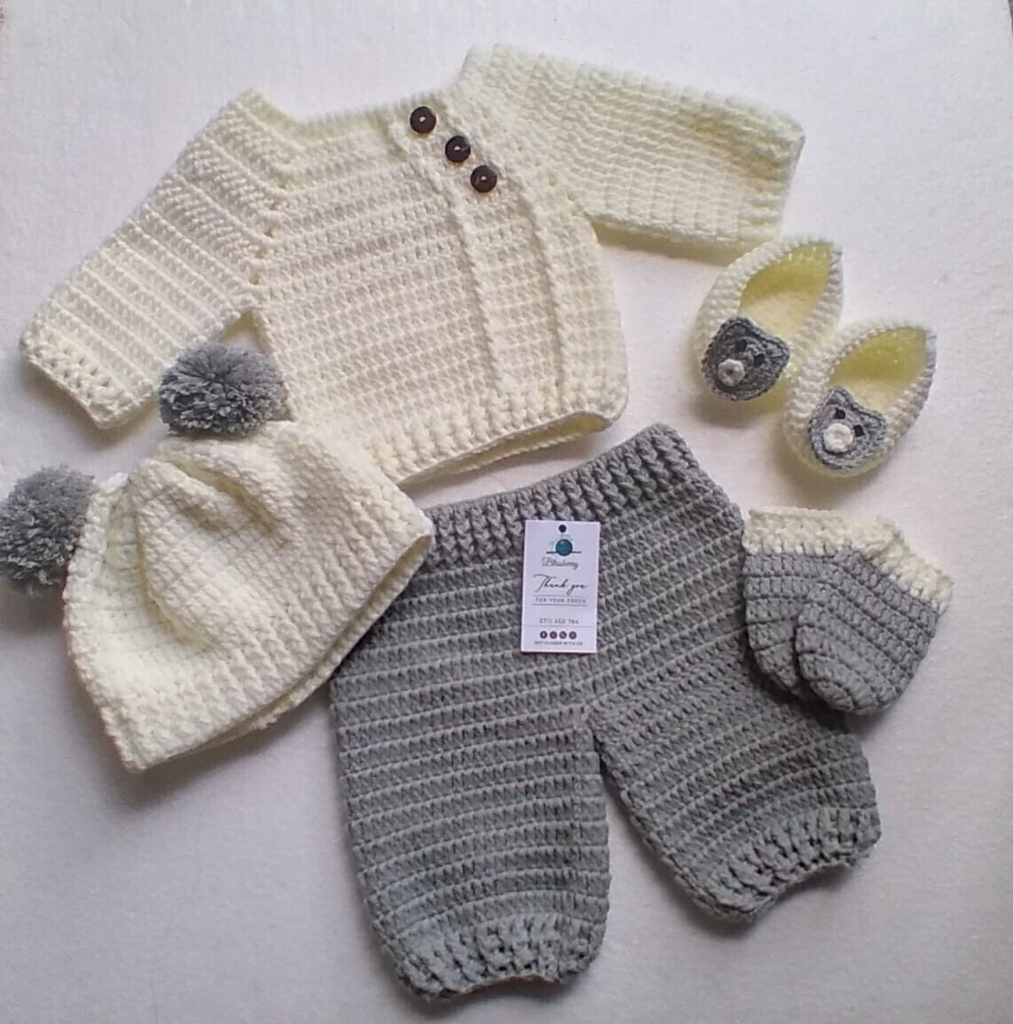Preemie Baby Mittens 3 Knitted Set of 5