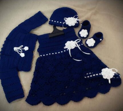 Royal Blue Princess Crochet Dress